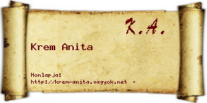 Krem Anita névjegykártya